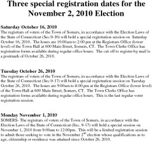 Icon of Special Voter Registration Sessions For November Election